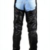 Motorcycle Leather Chaps RiderPro Assless Protective Pants Black-3