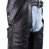 Motorcycle Leather Chaps RiderPro Assless Protective Pants Black-4