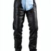 Motorcycle Leather Chaps RiderPro Assless Protective Pants Black-0
