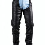 Motorcycle Leather Chaps RiderPro Assless Protective Pants Black-0