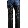 Women's Protective Chaps Shaf Black Leather with Braided Accents-3