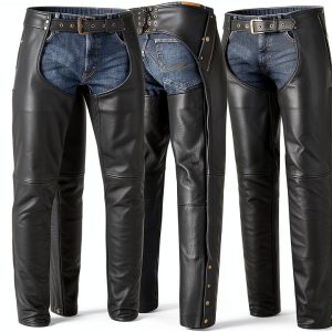 BTR Born To Race Black Leather Chaps Adjustable Fit 3X-Large-0