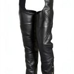 Daniel Smart black leather chaps Premium Cowhide Assless-0