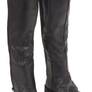 LKL Leather Protective Chaps for Women Black Small-Medium – Premium-0
