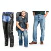 Daniel Smart black leather chaps Premium Cowhide Assless-5