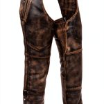 Milwaukee Leather Protective Chaps Distressed Brown Premium Cowhide-0