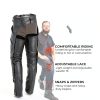Daniel Smart black leather chaps Premium Cowhide Assless-3