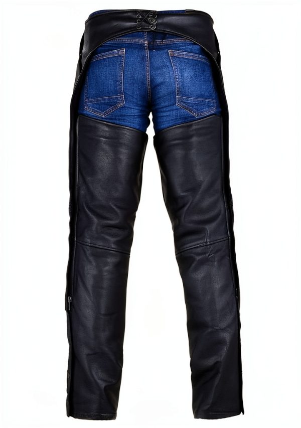 Dealer Leather Motorcycle Chaps DL-C2334-04 Black with Removable Liner-5