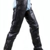 Motorcycle Leather Chaps RiderPro Assless Protective Pants Black-5